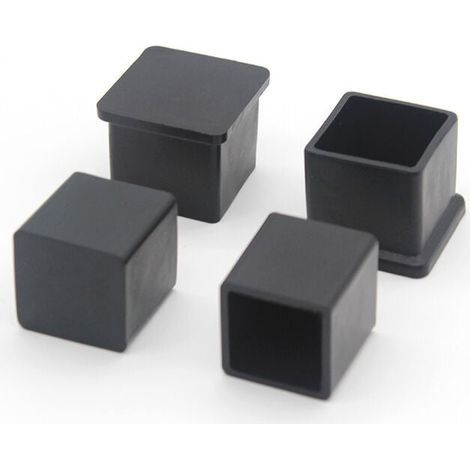 Lot de 10 embouts de pieds de chaise carrés en caoutchouc antidérapant – 20 x 20 mm – Pour sols durs – Réduction du bruit et protection des meubles (1/5)