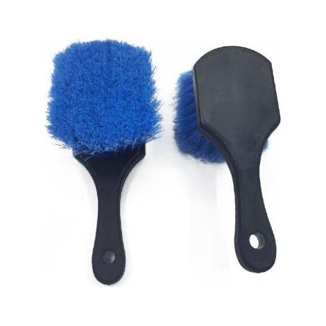2 Le pinceau, la poignée en plastique noir, la brosse à lavage des pneus de roue artificielle bleu, la combinaison de la brosse (1/3)
