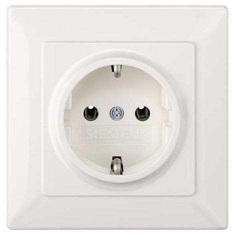 Siemens DELTA line Enchufe SCHUKO Unidad completa, blanco titanio, 5UB1580