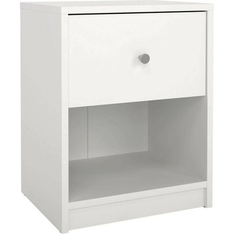 Nachtkommode Kastri, eine Schublade, 30.1x37.9x48.4h cm Weiß