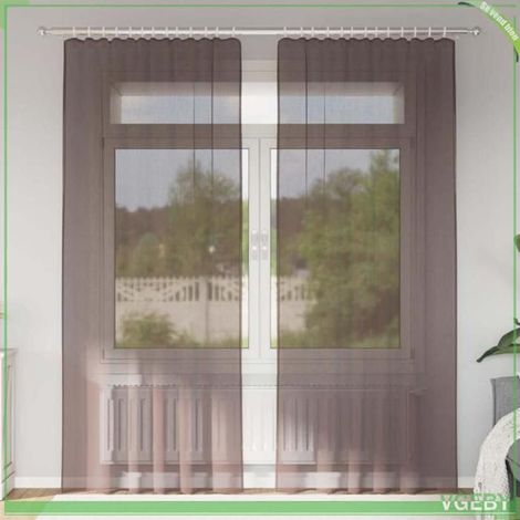 Voilage - FAFEISY - 4102263 - Marron - 100% polyester - Semi‑transparent - Lot de 2 (1/5)