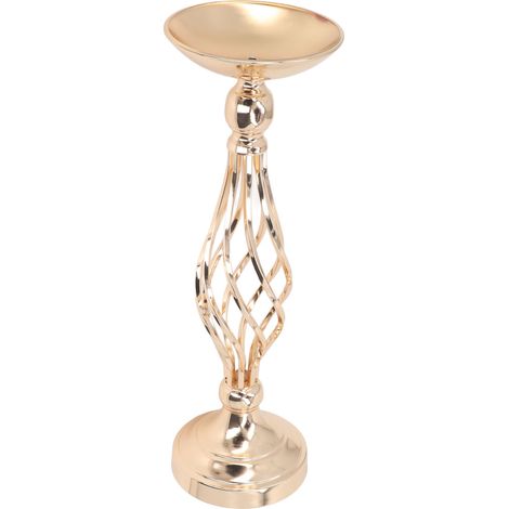 Chandelier de table décoratif en fer torsadé, porte-bougie, ornement décoratif pour mariage, doré S (1/5)