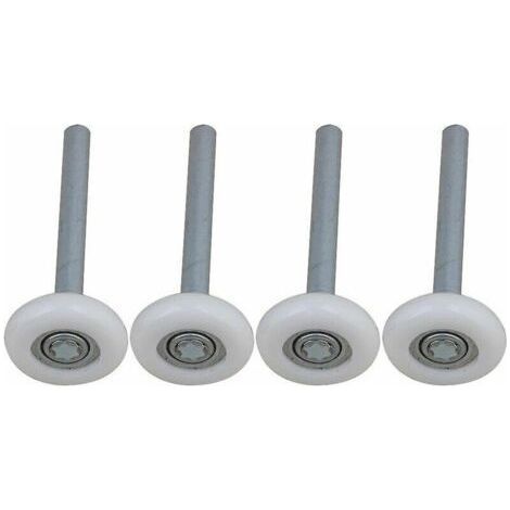 Lot de 4 roulettes de porte de garage en nylon à roulement à billes scellé avec tige de 115 mm (1/3)
