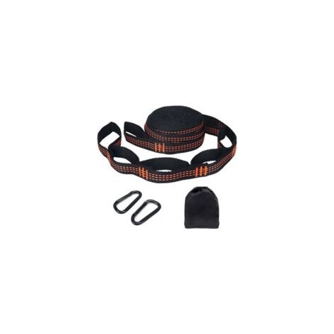 Baumhängematten-Befestigungsset mit 2 Hängemattenseilen (280 cm x 2,5 cm) und 2 Karabinerhaken aus Eisen, Hängematten-Befestigungsset für Campingschaukeln mit einer Tragkraft von 200 kg, baumschonend (1/4)