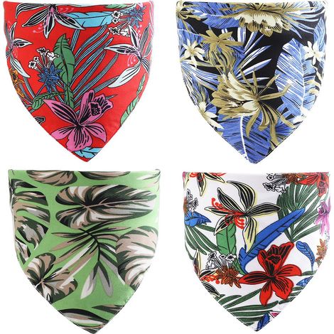 Serviette Triangulaire D't Pour Animaux De Compagnie 4 Pices (style Plage), Collier Pour Animaux De Compagnie Avec Collier De Chaton, Charpe D't, (1/5)
