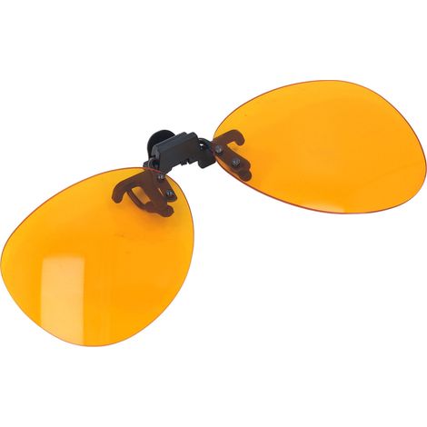 Occhiali a clip, efficaci nel bloccare la luce blu, con lenti arancioni, portatili e con inclinazione verticale di 180 gradi per computer rotondi. (1/5)