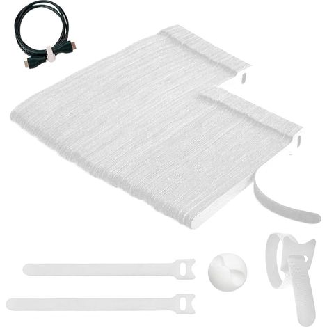 100 Pièces Attache Cable, 10/15cm Accroche Cable Scratch, Attache Scratch, Réutilisables Serre Cable, Sangle Câble Réutilisables, Blanc (1/5)