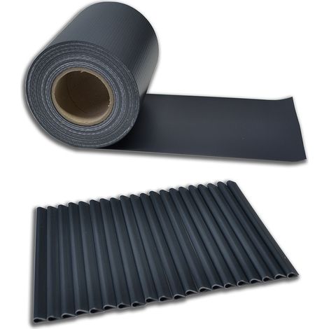 HOME DELUXE - PVC Sichtschutz Zaunfolie MATA - Dunkelgrau - 1 Rolle je 35 Meter  Pvc Sichtschutz Doppelstabmattenzaun Folie