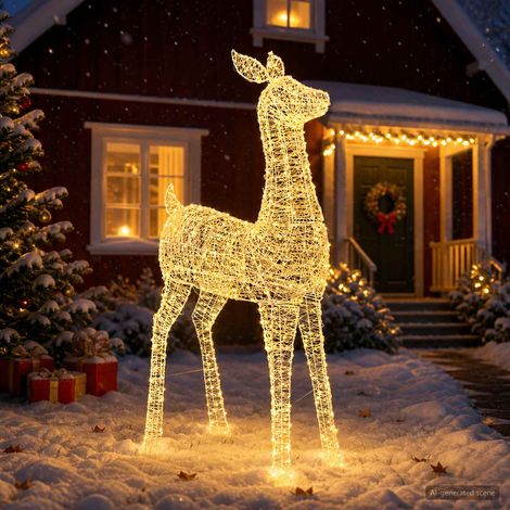 vidaXL Reno de Navidad LED LOVIISA 900 LED Blanco Cálido (1/5)