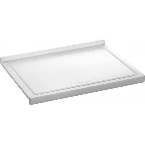 Planche à découper (L)480 x (P)375 x (H)45 mm, en plastique blanc, avec bord recourbé (1/4)