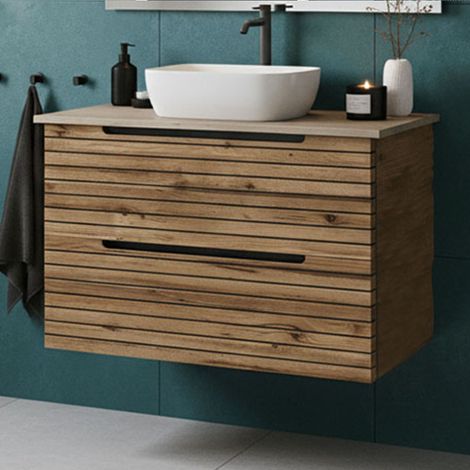 Kibath Mueble de baño con Lavabo KEN 60x45 cm acabado Desierto mate 2 cajones suspendido (1/5)