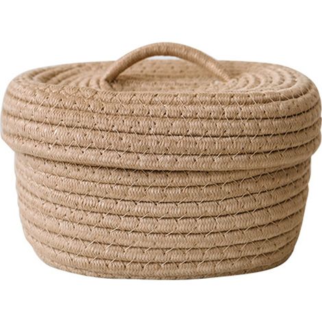 Panier de rangement cosmétique avec couvercle en coton durable - 25x20x13cm - 350g - Unité (1/5)