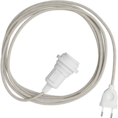 Creative Cables - Abat-jour serpent - Lampe à brancher avec câble en tissu coloré
