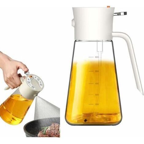 Spray Huile Cuisine,Vaporisateur d'olive Bouteille,Vaporisateur d'huile et de vinaigre,Distributeur d'huile d'olive en verre 2 en 1 avec pulvérisateur,Flacon Spray Alimentaire (1/4)