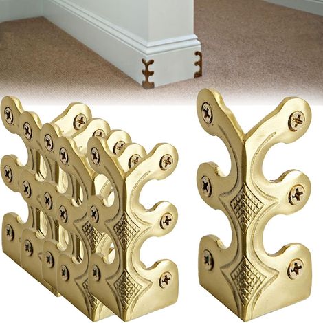 Protector D'Angle En Laiton - Pour Plinthes Et Coins De Mur - Protection Contre Les Chocs - 4 Pièces (1/5)