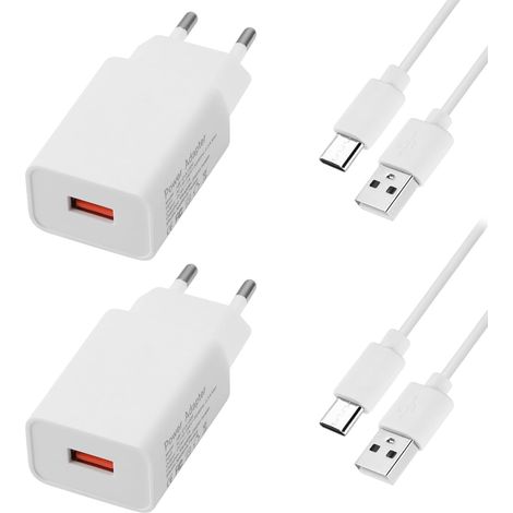 2 Packs Chargeur USB 5V/1A USB Prise Adaptateur Secteur Embout Chargeur USB Adaptateur de Prise Universel Adapté aux Voyages USB Chargeur pour Phone Pad, smartwatch Écouteurs Tablette (1/5)