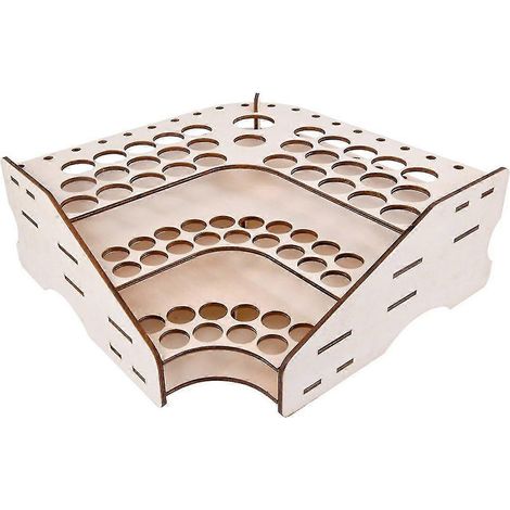 Organisateur de rangement en bois pour flacons de pigments, porte-pinceaux pour peinture et encre. (1/5)