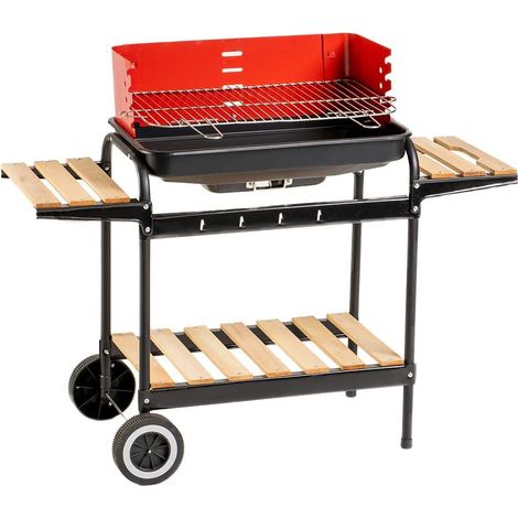MAURY'S BARBECUE RETTANGOLARE CON RIPIANI IN LEGNO 85 X 45 X 105 CM (1/5)