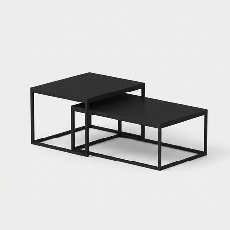 Set moderner Couchtische aus Metall und Melamin Leka