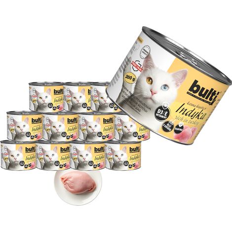 BULTI pâtée pour chat à la dinde, boîte de 12 x 200 g (1/2)