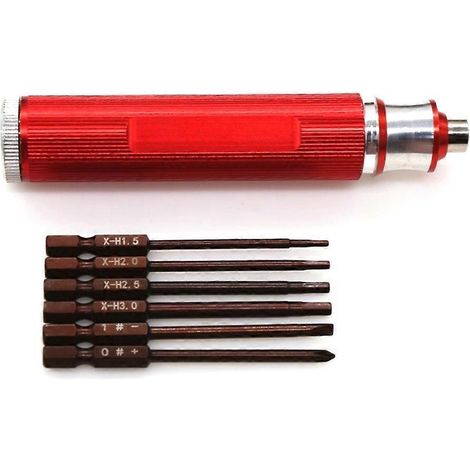 6-in-1-Sechskantschraubendreher-Set H1,5 2,0 2,5 3,0 mm für RC-Modellautos, 2 Stück