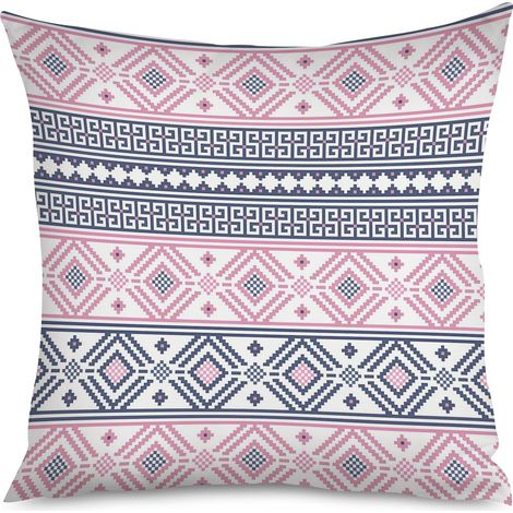 Housse de Coussin décoratif motifs losanges bohèmes (1/5)