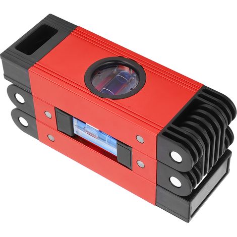 Niveau magnétique pliable à 3 sections, flexible et multi-angles, outil de mesure pour le travail du bois, rouge (1/5)