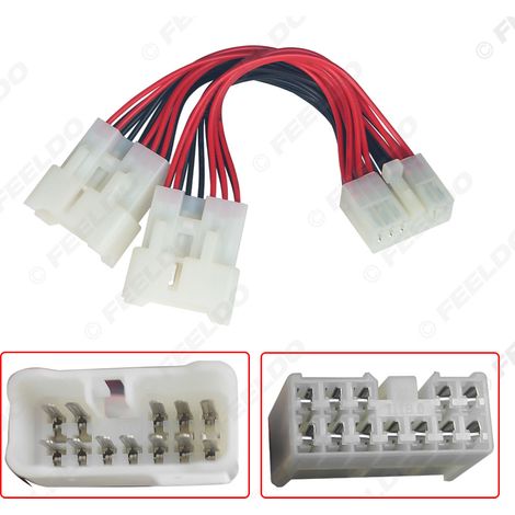 Convient pour le câble de conversion de lecteur CD audio 12 broches Toyota Suzuki Wagon R, fil double extrémité mâle et femelle avec broches complètes.