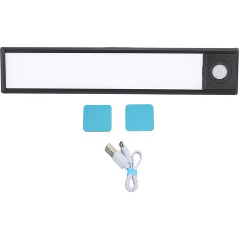 Ortviai Bande LED intelligente avec capteur de mouvement, rechargeable, magnétique et ultrafine pour placards – 20 cm, noir (1/5)