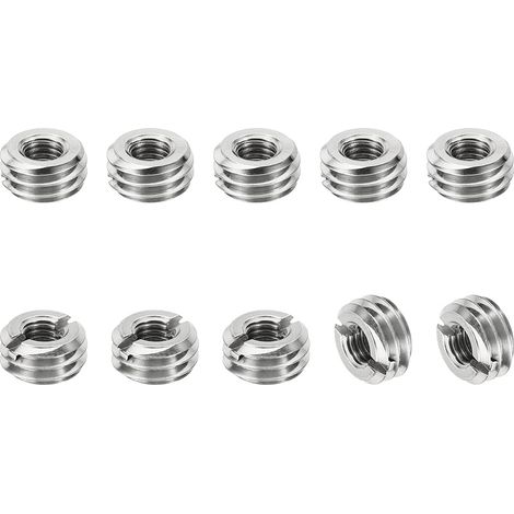 Filetage Adaptateurs Manchon Réduction Écrou Insert Fileté, 10 pcs M101.5 Mâle à M50.8 Femelle Réparation Insérer Écrou Vis Réducteur Conversion Inox Acier Fixation 5mm (1/5)