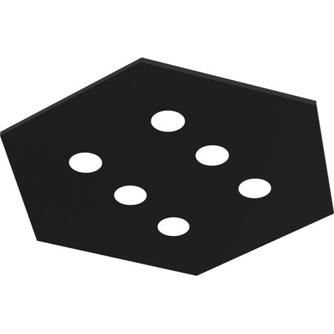 RIVER HEX 6x PLAFONIERA MONOCOLORE LUCIDO