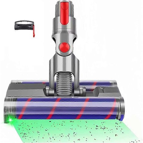 Brosse rotative à double rouleau souple pour aspirateurs V7, V8, V10, V11 et V15 avec lumière LED verte pour sols durs (1/5)