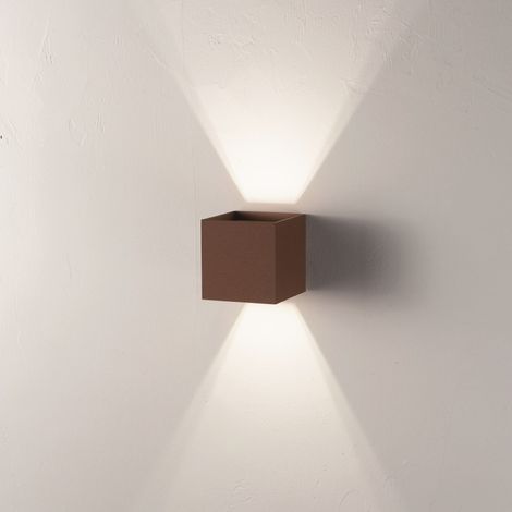 Applique in alluminio per esterni Corten con alette regolabili CUBE 10x10 cm (1/4)