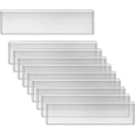 10 Pièces Porte-Étiquettes Porte Etiquette Adhesif Porte Étiquettes Transparent Porte-Étiquettes Adhésives pour Bibliothèque Supermarché Étagère, Boîte Aux Lettres (1/5)