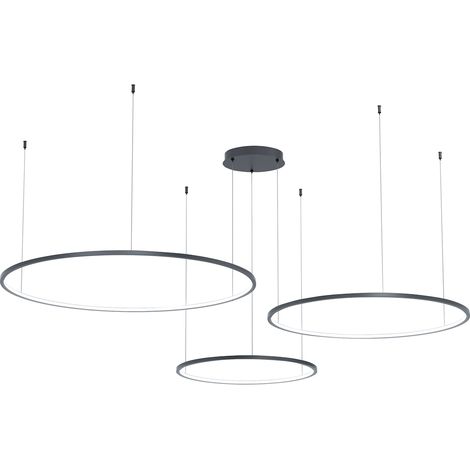 Lustre suspension LED anneaux noirs Saturno Milagro 100 W (1/5)