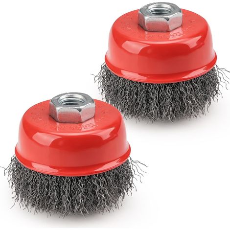 Set of 2 Metal Brushes 75 mm M14 for Angle Grinders (1/5)