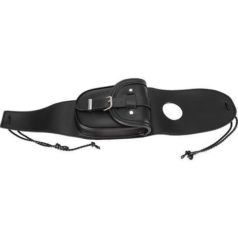 Sacoche réservoir moto universelle noir cuir PU, protège panneau réservoir avec pochette, housse customisable (1/5)