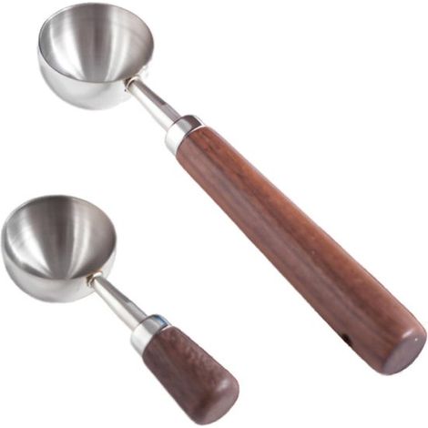 Cucchiaini da caffè Allecto, confezione da 2, con manico in legno, 30 ml, per caffè e tè, lavabili in lavastoviglie, eleganti e resistenti. (1/5)