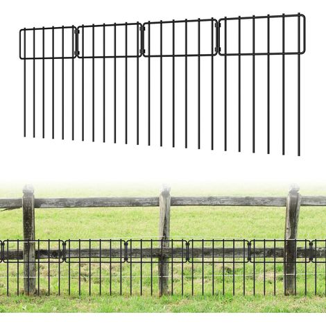 Lot de 25 clôtures de jardin, Panneau de clôture en métal antirouille, Clôture sans creuser, Clôture de barrière pour animaux de compagnie, Bordure de terrasse, cour et clôture (1/5)