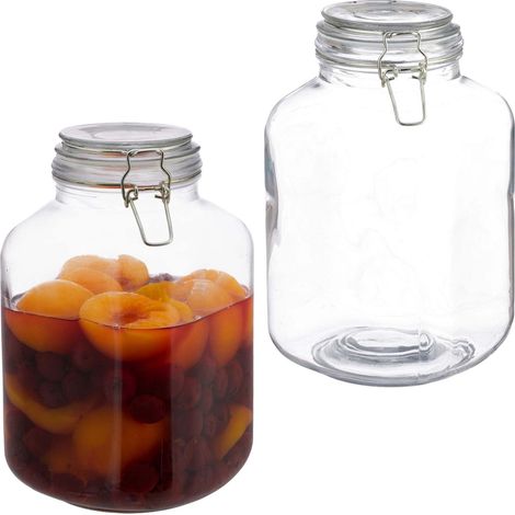Set di 2 grandi barattoli di vetro per conserve con coperchio, 3 litri (1/5)