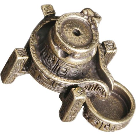Porte-Parfum Créatif en Laiton Forme Meule, Ornement de Bureau Doré (1/5)