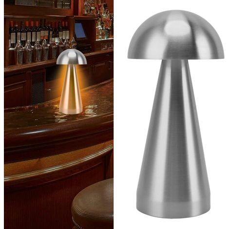 Lampe de bureau LED champignon, lampe de bureau minimaliste sans fil rechargeable, 3 températures de couleur, lampe de bureau moderne, lampe de chevet à intensité variable, lampe de nuit pour chambre (1/5)