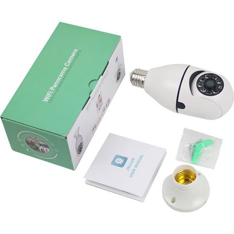 Filiyano-Caméra ampoule HD sans fil avec détection de mouvement, alarme, vision nocturne, images nettes, WiFi, douille E27 pour la maison (1/4)