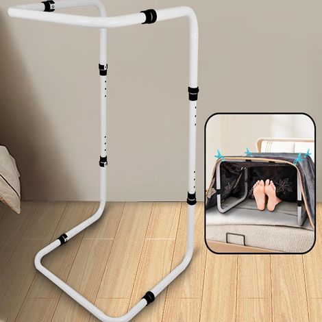 Lève-Couverture pour Pieds, Rehausseur de Couverture pour Pied de lit, Hauteur Réglable Arceau de pour Lit Support, Support de Couverture pour Tente de Pied, 4 Pinces incluses (1/5)