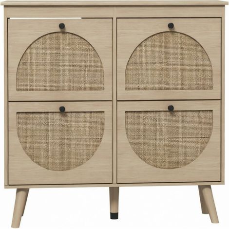 Scarpiera salvaspazio 105x24x97,5 cm in pannelli di legno naturale FloraGrace (1/5)