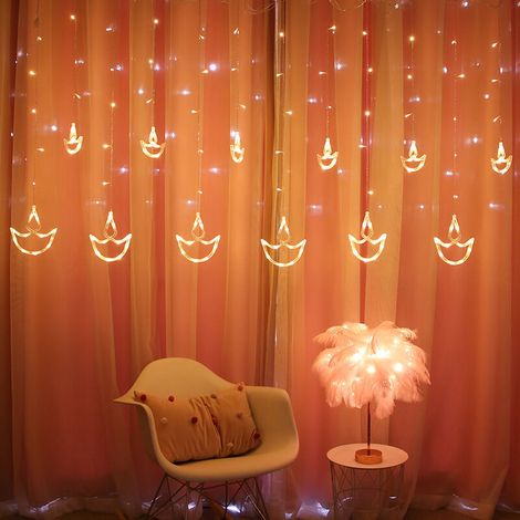 Guirlande lumineuse LED rideau de 2,5 m, guirlande féérique pour mariage, Noël, chambre à coucher (1/4)