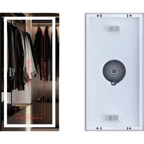 Miroir de Salle de Bain, Haut-Parleur Bluetooth, Fonction Anti-Buée, 1400x700mm (1/2)