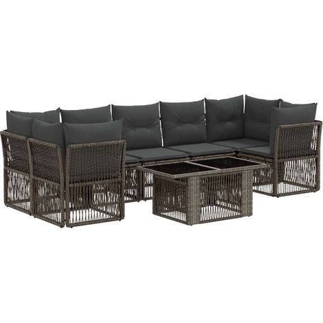 Gartensofa-set 8 stk. Grau Poly-Rattan vidaXL (1/5)