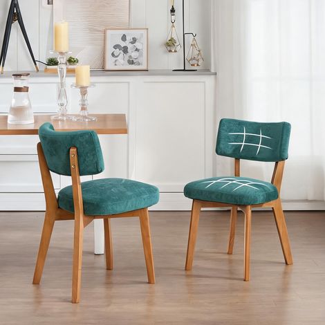 Fauteuil coloris vert en bois 54,5 x 47 x 77 cm (1/5)