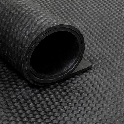 Tapis en caoutchouc / Caoutchouc en rouleau Martelé 10 mm - Largeur 250 cm - 10 mètres